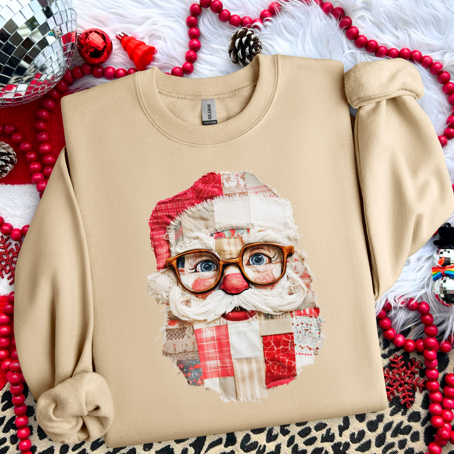 PATCHWORK SANTA-ADULT-GILDAN BRAND--PRE ORDER