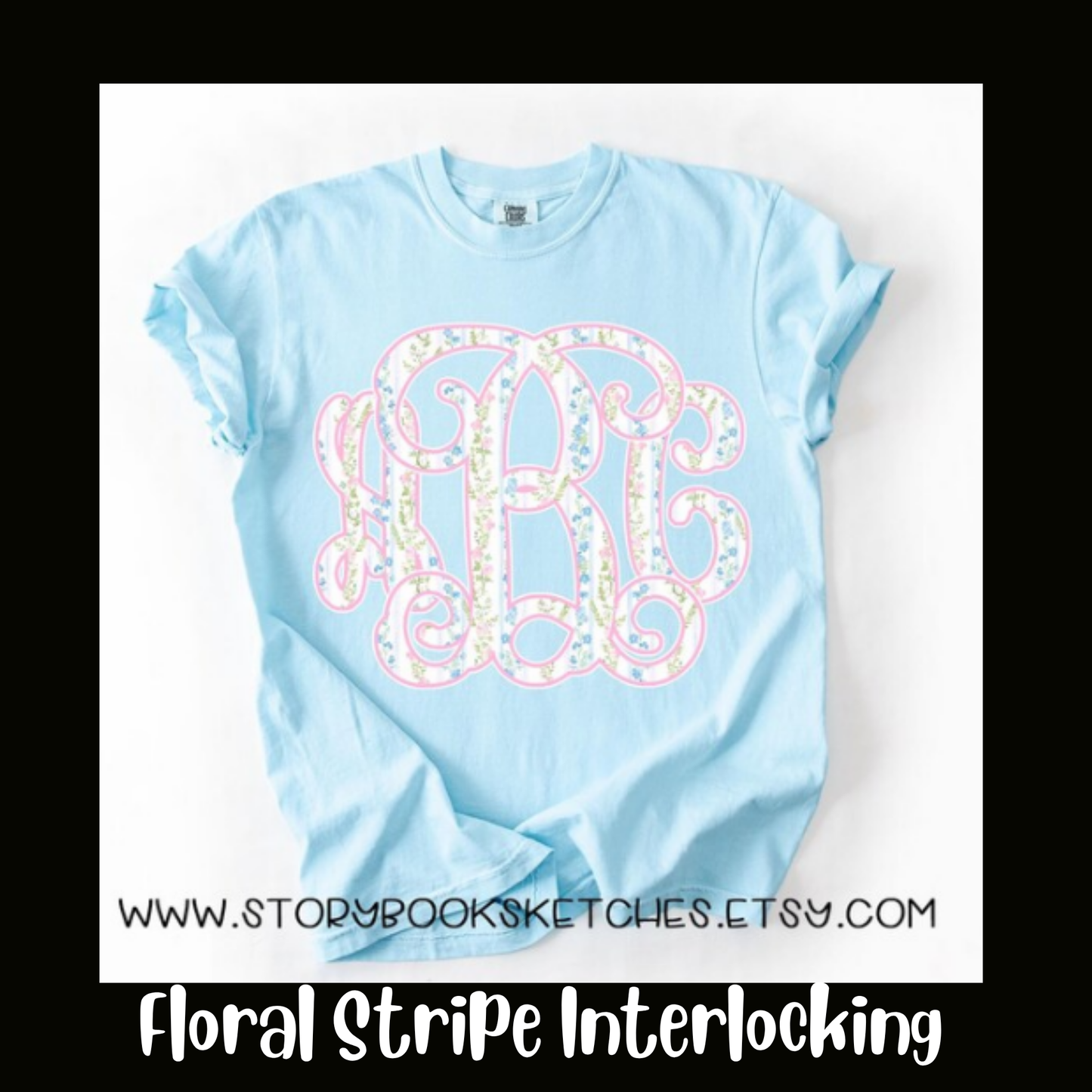 COMFORT COLORS SHORT SLEEVE--PRINTED MONOGRAMS