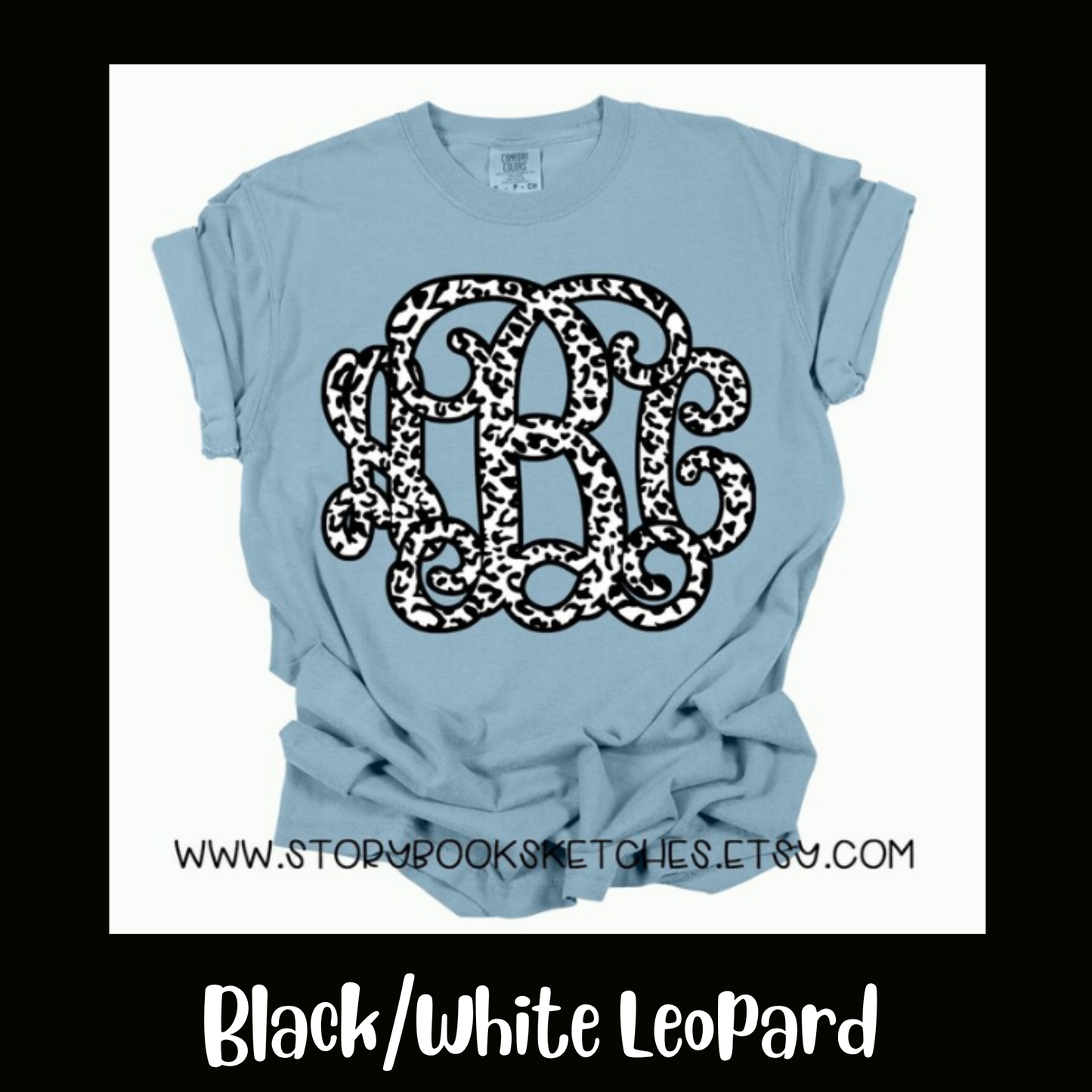 COMFORT COLORS SHORT SLEEVE--PRINTED MONOGRAMS