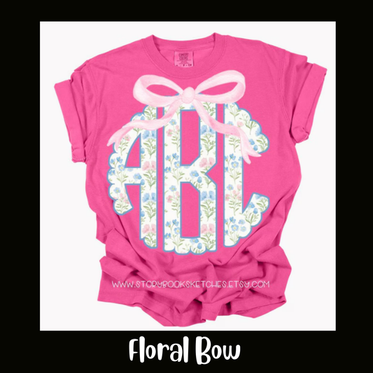 COMFORT COLORS SHORT SLEEVE--PRINTED MONOGRAMS