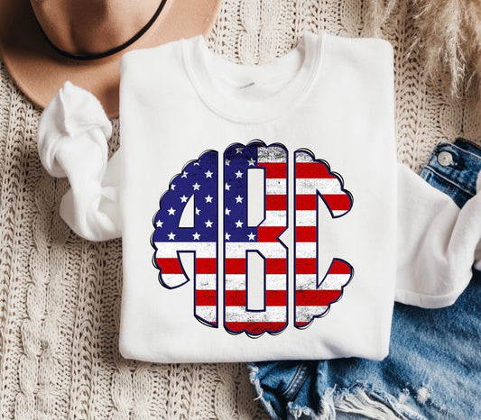 Red, White and Blue MONOGRAM