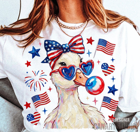 GOOSE 1- GLASSES AND BOW BLOWING BUBBLES