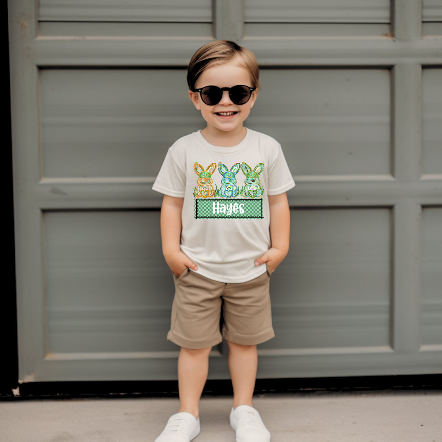 Personalized Boy Bunny Trio