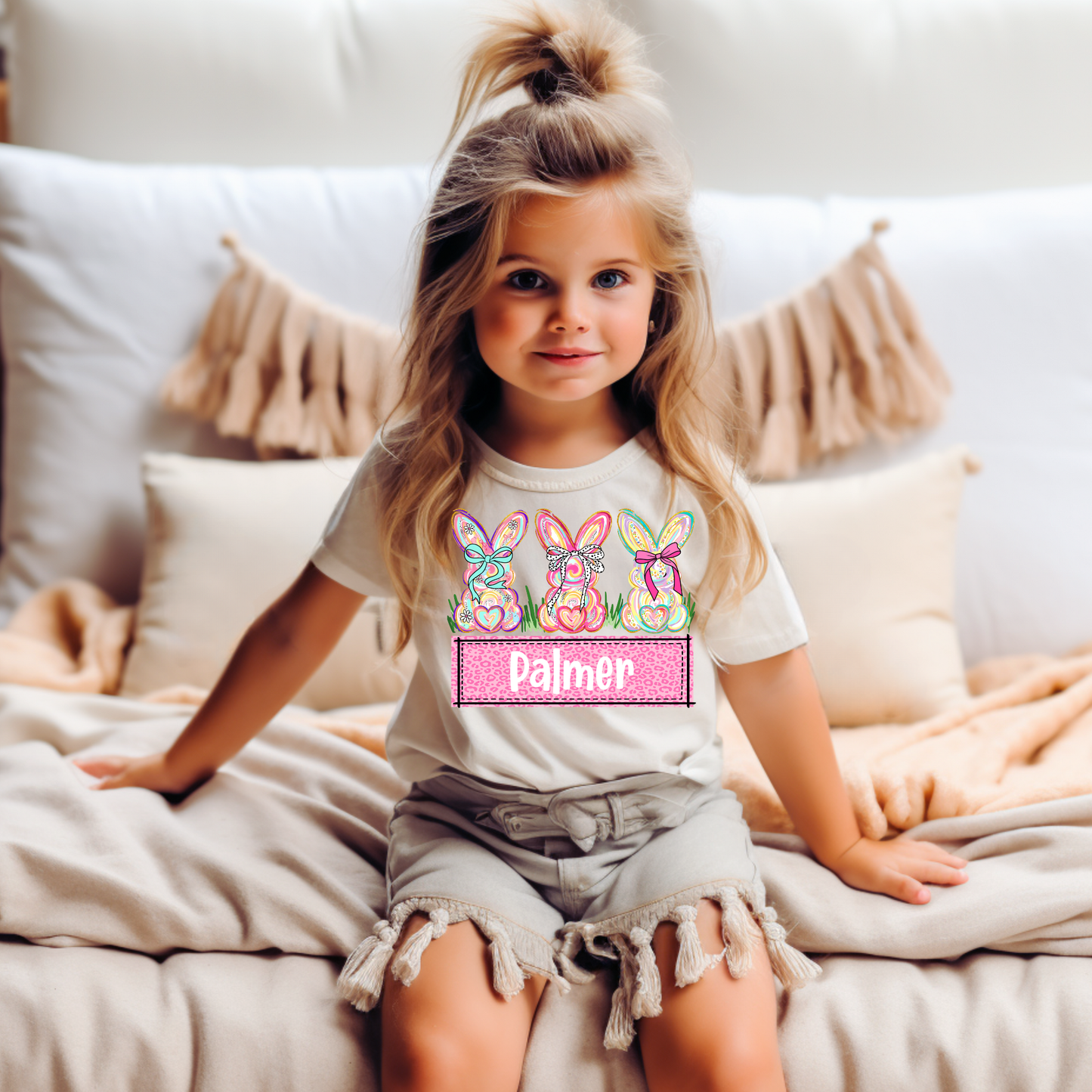 Personalized Girl Bunny Trio