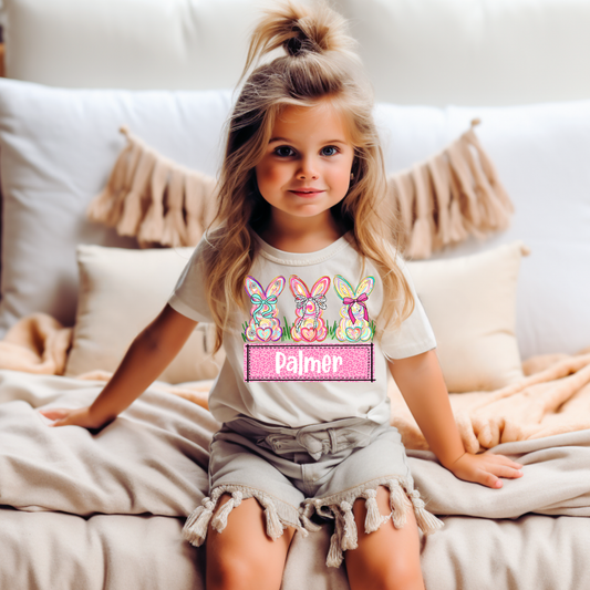 Personalized Girl Bunny Trio