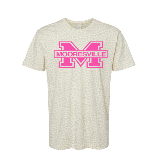 BREAST CANCER PINK M- ANIMAL PRINT SHORT SLEEVE T-PRE ORDER